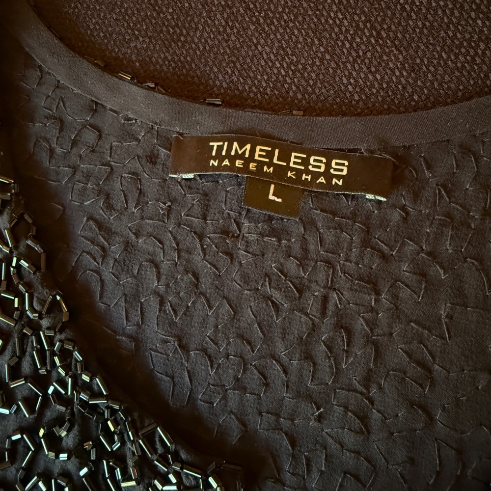 Naeem Khan Timeless Women's Black Fully Beaded Silk Jacket size L - Picture 6 of 6
